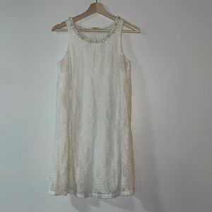 Lace, pearl, and rhinestone dress 🤍